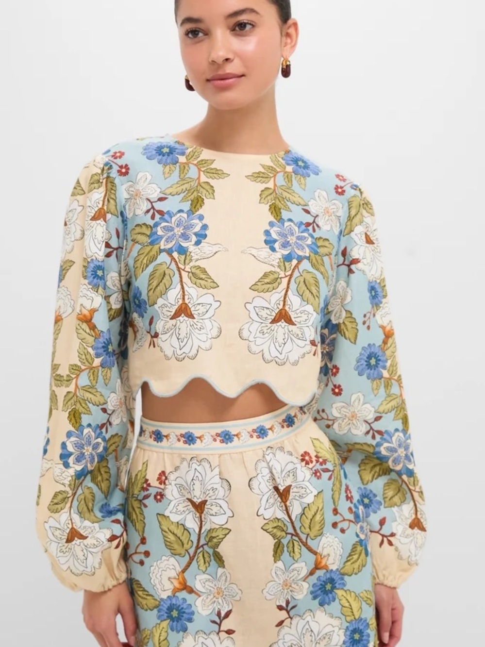 FARM Rio Blue, Cream & Green Floral Skirt Set - Picture 2 of 6